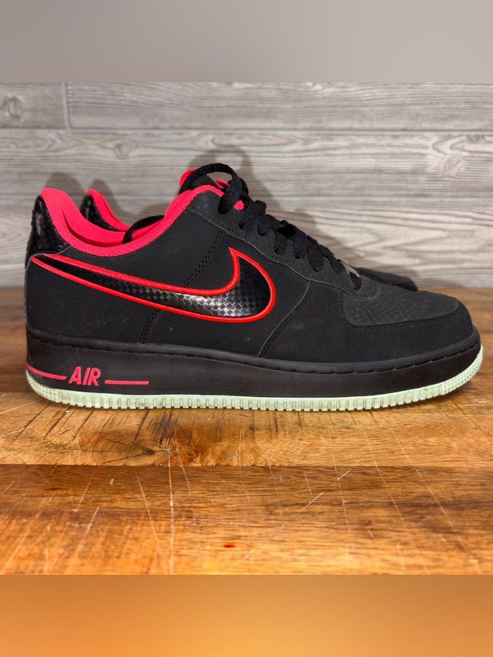 Nike Air Force 1 Low Yeezy Black Red 488298-048 From 2014 Size 9